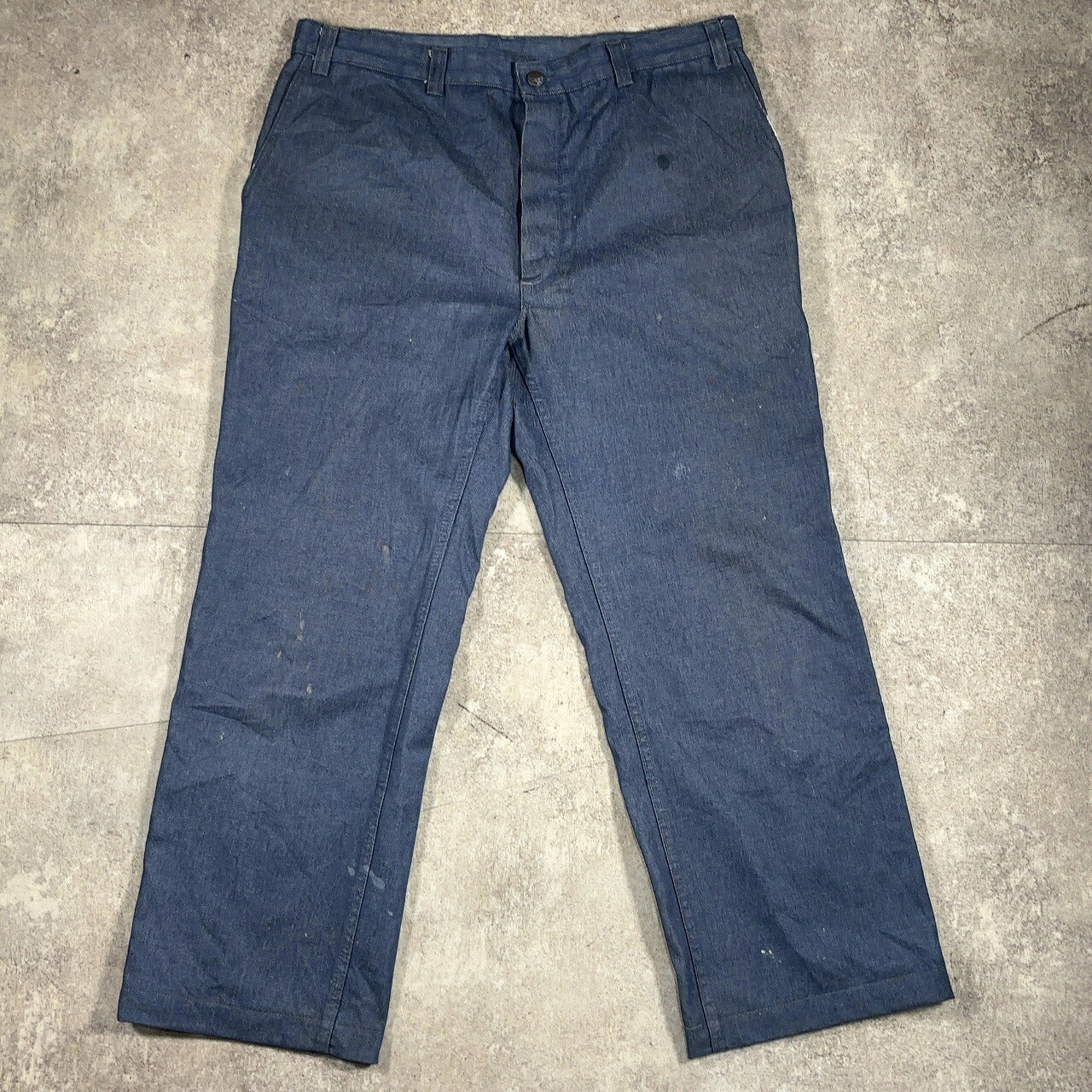 ITQXJ 70s 80s Magasins Bleus French Work Denim Jeans Blue