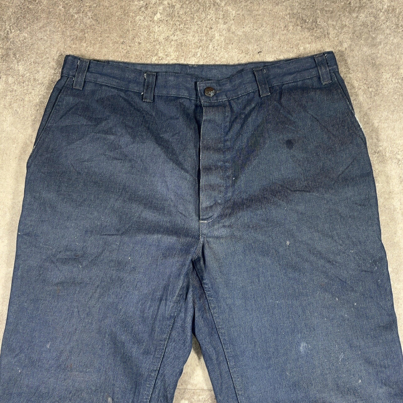 ITQXJ 70s 80s Magasins Bleus French Work Denim Jeans Blue