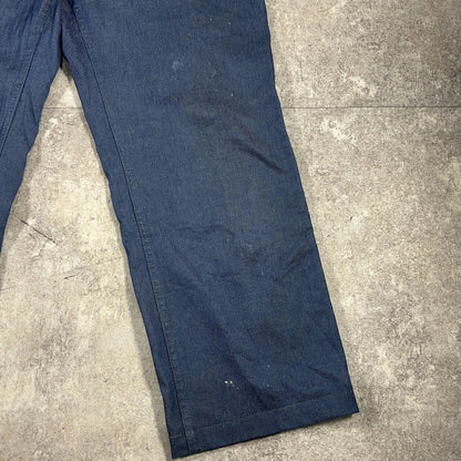 ITQXJ 70s 80s Magasins Bleus French Work Denim Jeans Blue