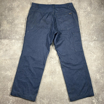 ITQXJ 70s 80s Magasins Bleus French Work Denim Jeans Blue