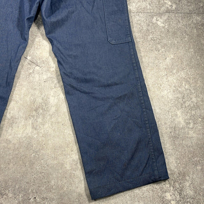 ITQXJ 70s 80s Magasins Bleus French Work Denim Jeans Blue