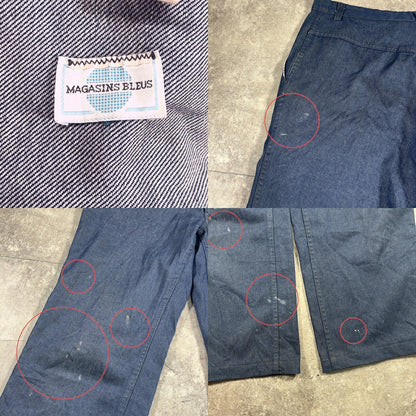 ITQXJ 70s 80s Magasins Bleus French Work Denim Jeans Blue
