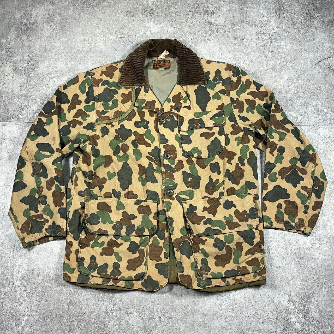 SAFTBAK 70s Vintage Duck Hunter Camo Cotton Jacket Size L