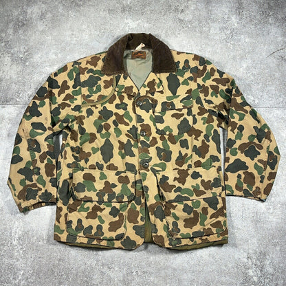 SAFTBAK 70s Vintage Duck Hunter Camo Cotton Jacket Size L