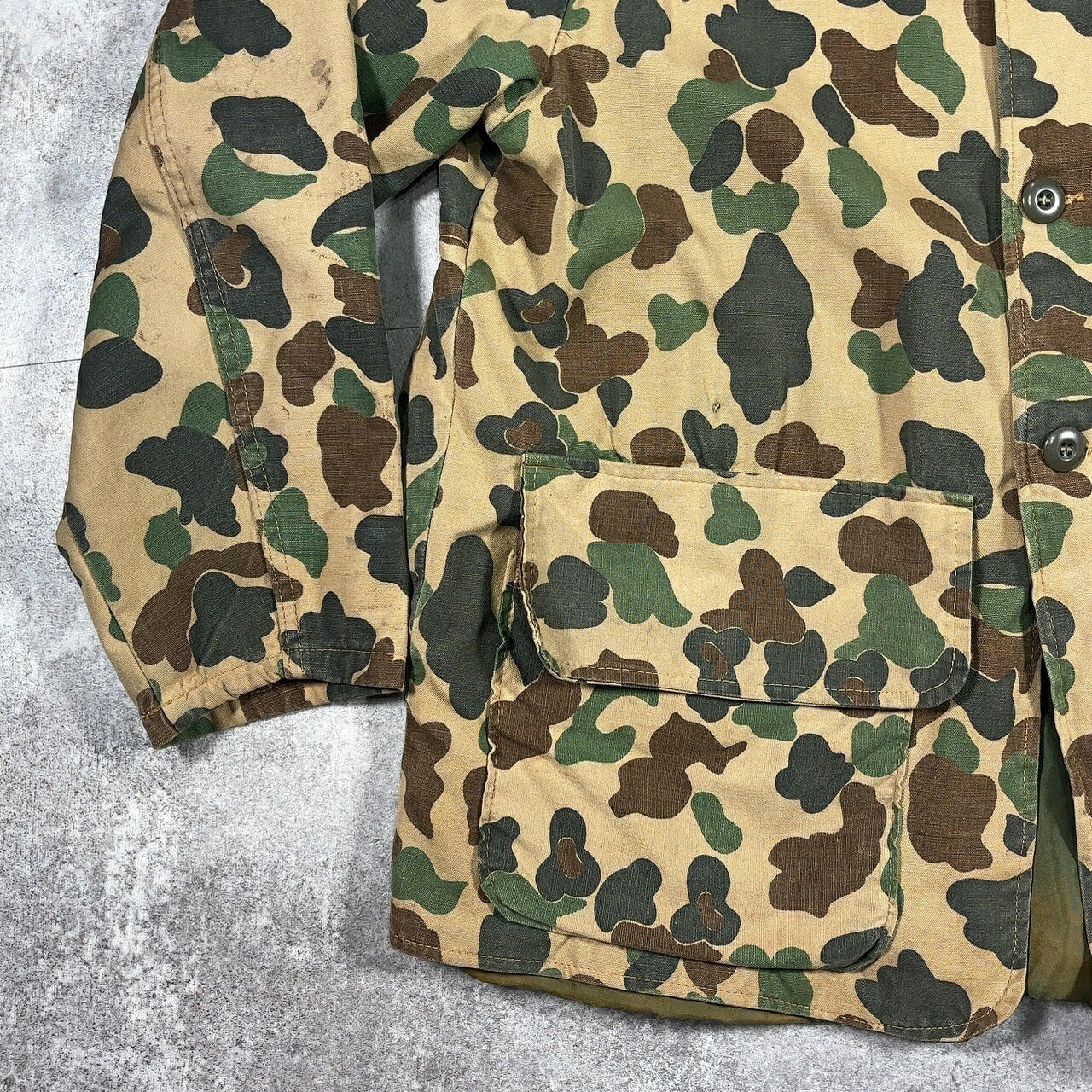 SAFTBAK 70s Vintage Duck Hunter Camo Cotton Jacket Size L