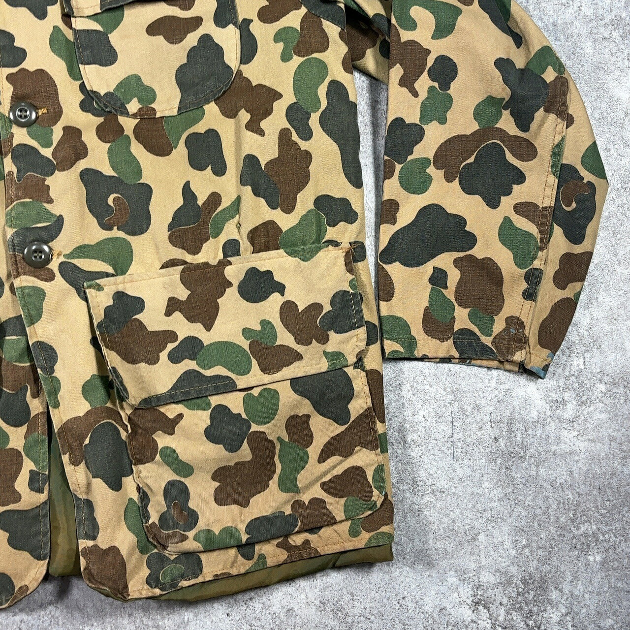 SAFTBAK 70s Vintage Duck Hunter Camo Cotton Jacket Size L