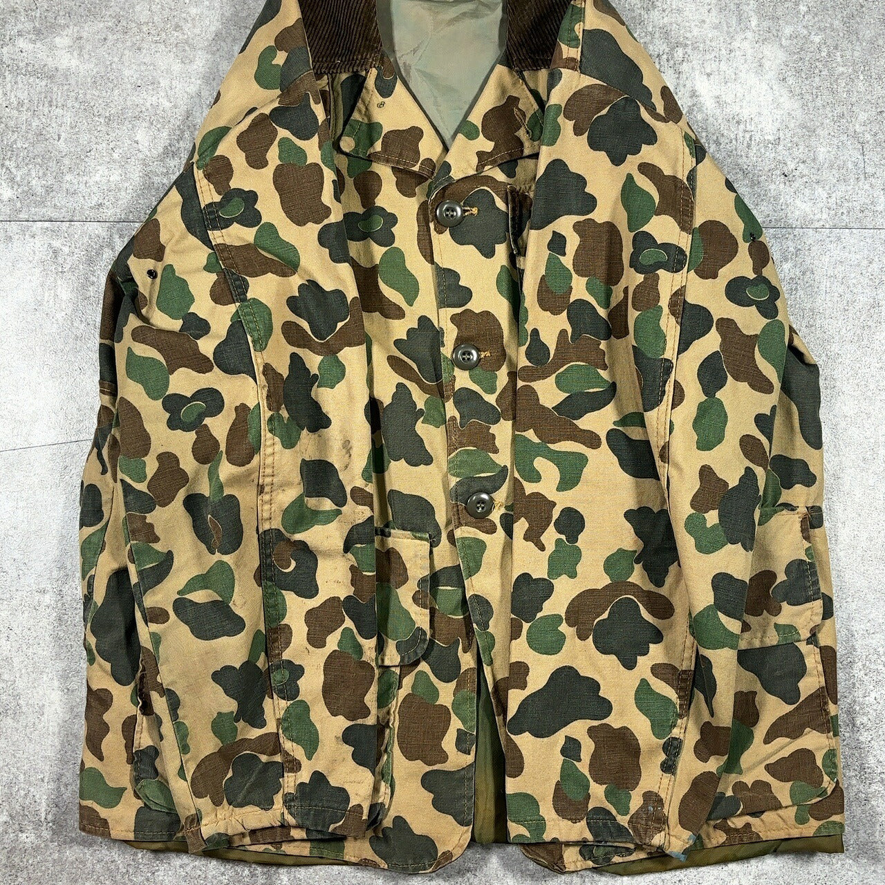 SAFTBAK 70s Vintage Duck Hunter Camo Cotton Jacket Size L