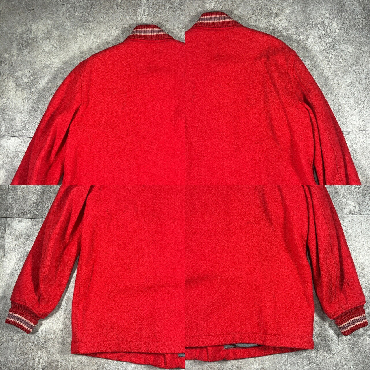 Whiting 60s 70s Red Wool Varsity Jacket Made in USA Size L