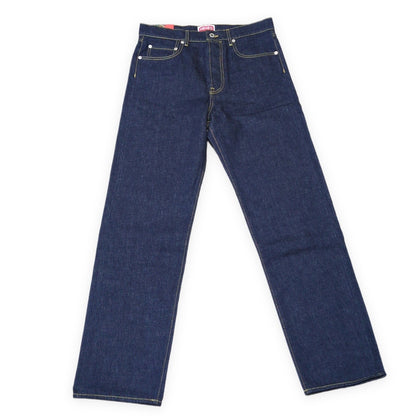 KENZO NIGO Asagao Motif Straight Jeans Blue Cotton Size US31