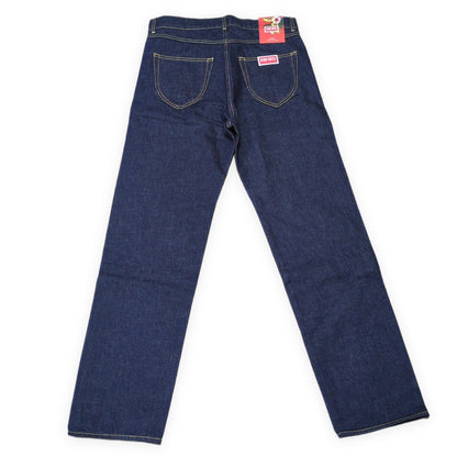 KENZO NIGO Asagao Motif Straight Jeans Blue Cotton Size US31