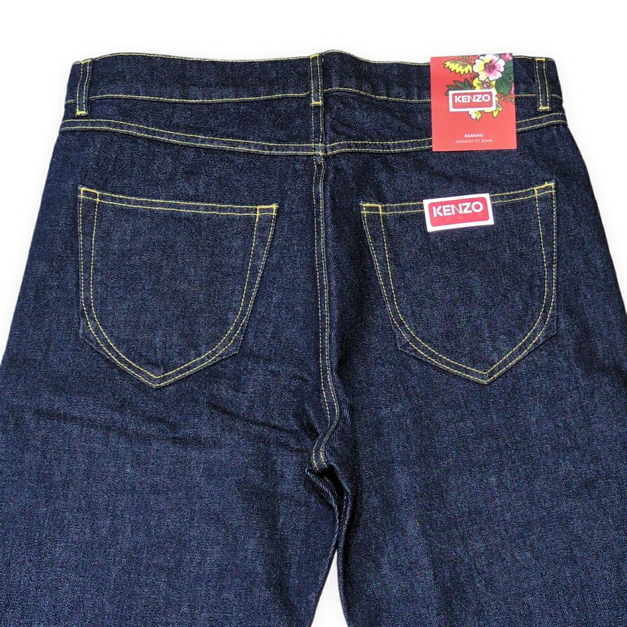 KENZO NIGO Asagao Motif Straight Jeans Blue Cotton Size US31
