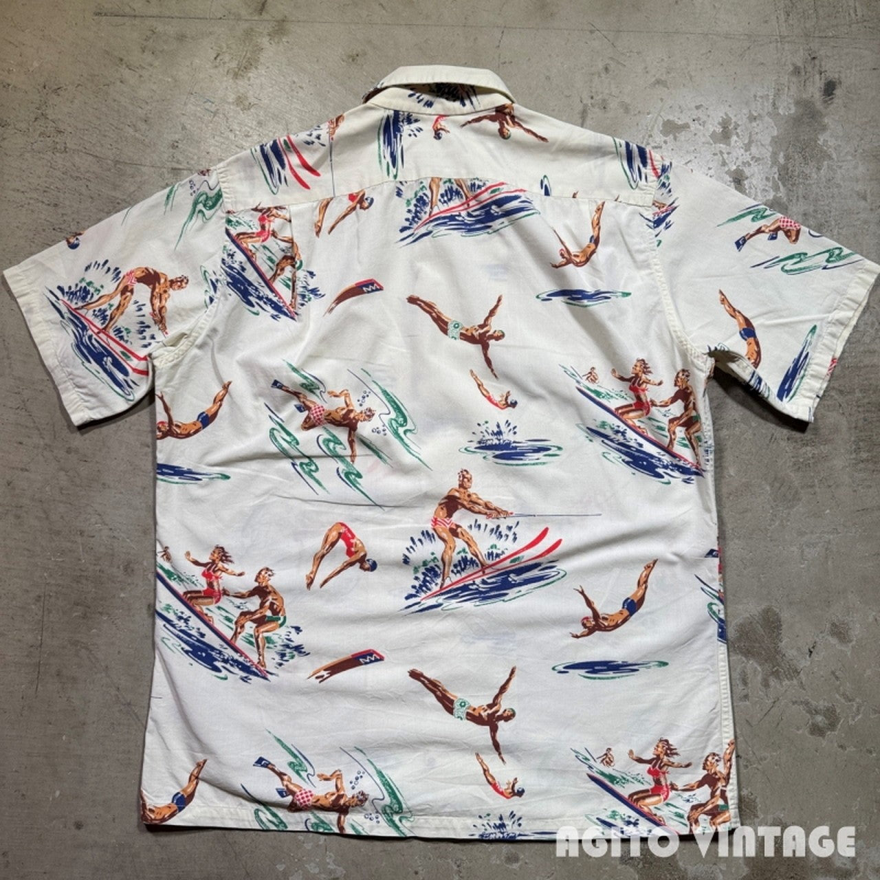 McGREGOR 40s Cotton Marine Print Hawaiian Shirt Size L