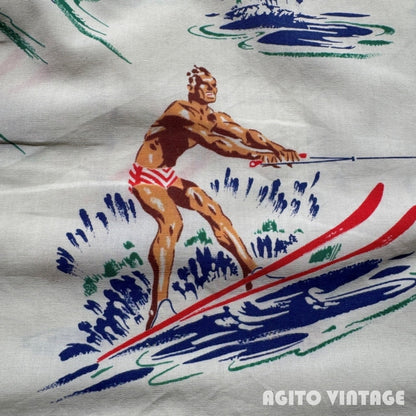 McGREGOR 40s Cotton Marine Print Hawaiian Shirt Size L