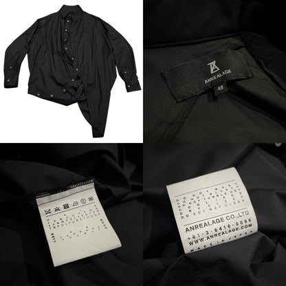 ANREALAGE Black Ball Deconstructed Long Sleeve Shirt Size 48