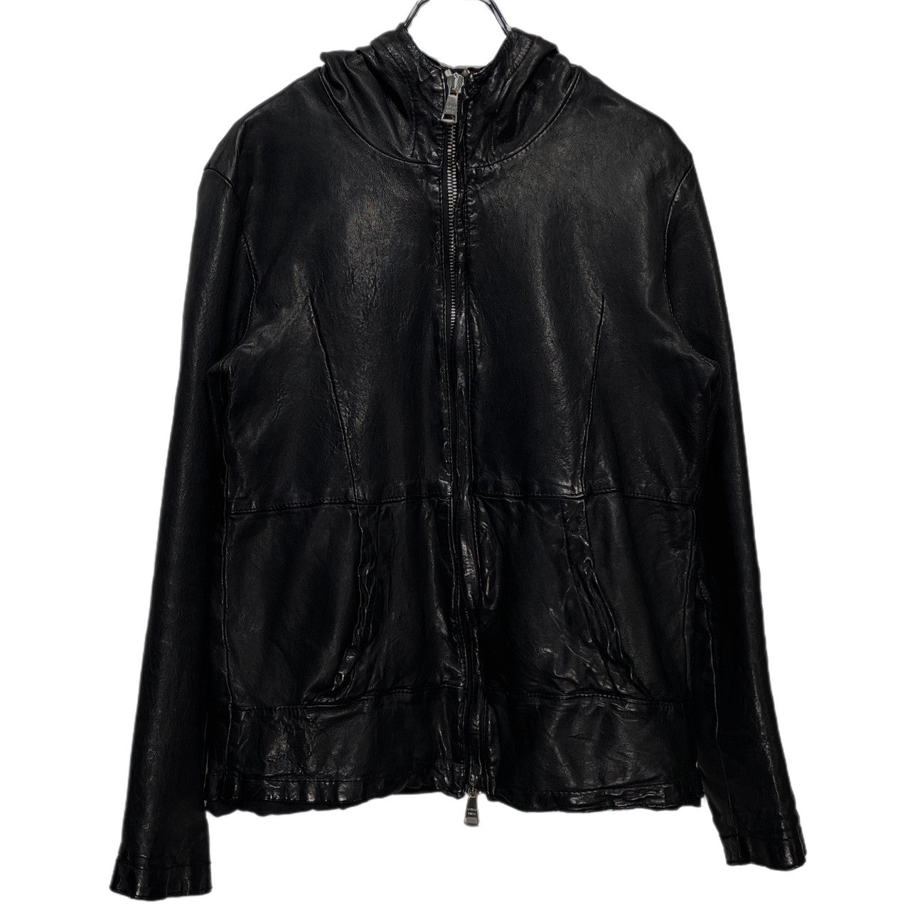 GIORGIO BRATO 17SS Lamb Leather Hooded Jacket Size 46