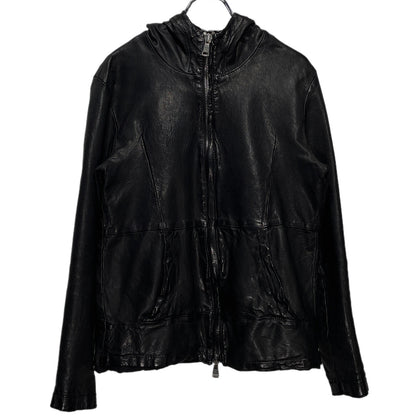 GIORGIO BRATO 17SS Lamb Leather Hooded Jacket Size 46