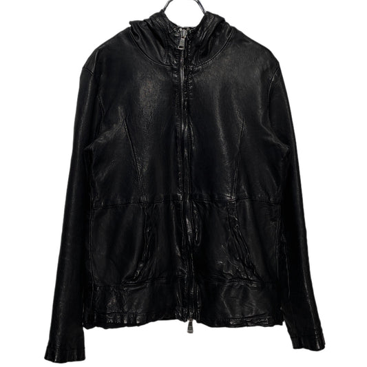 GIORGIO BRATO 17SS Lamb Leather Hooded Jacket Size 46