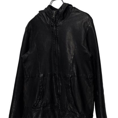 GIORGIO BRATO 17SS Lamb Leather Hooded Jacket Size 46