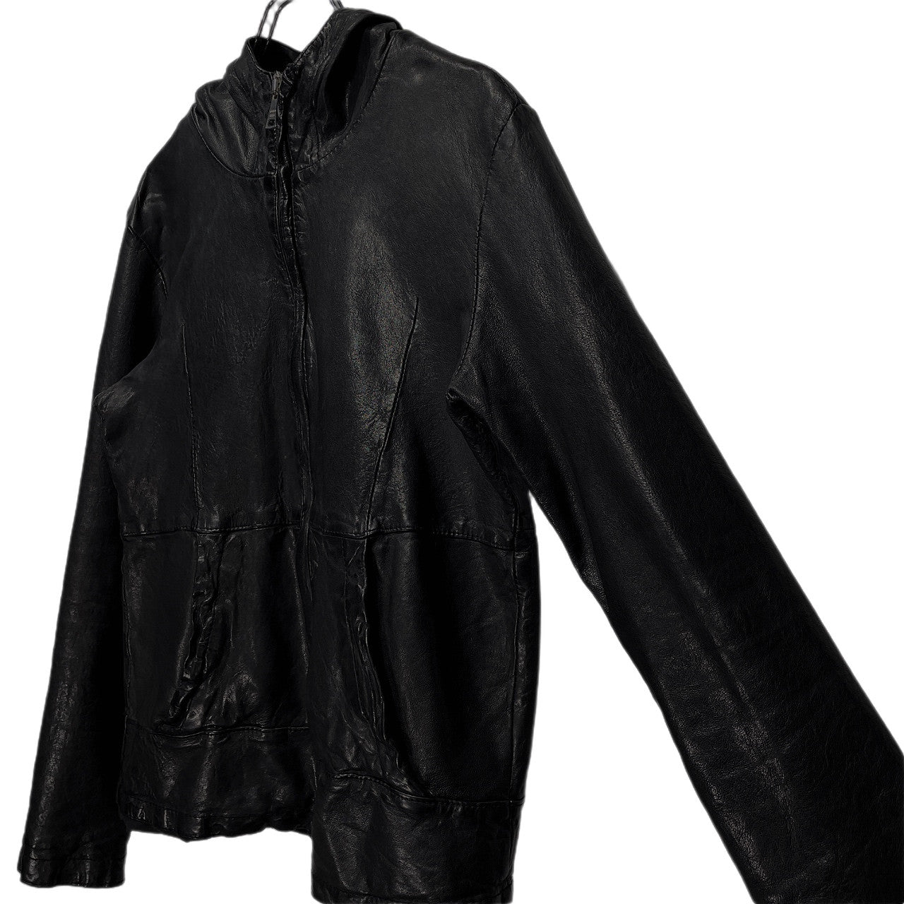 GIORGIO BRATO 17SS Lamb Leather Hooded Jacket Size 46