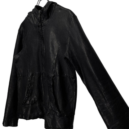 GIORGIO BRATO 17SS Lamb Leather Hooded Jacket Size 46