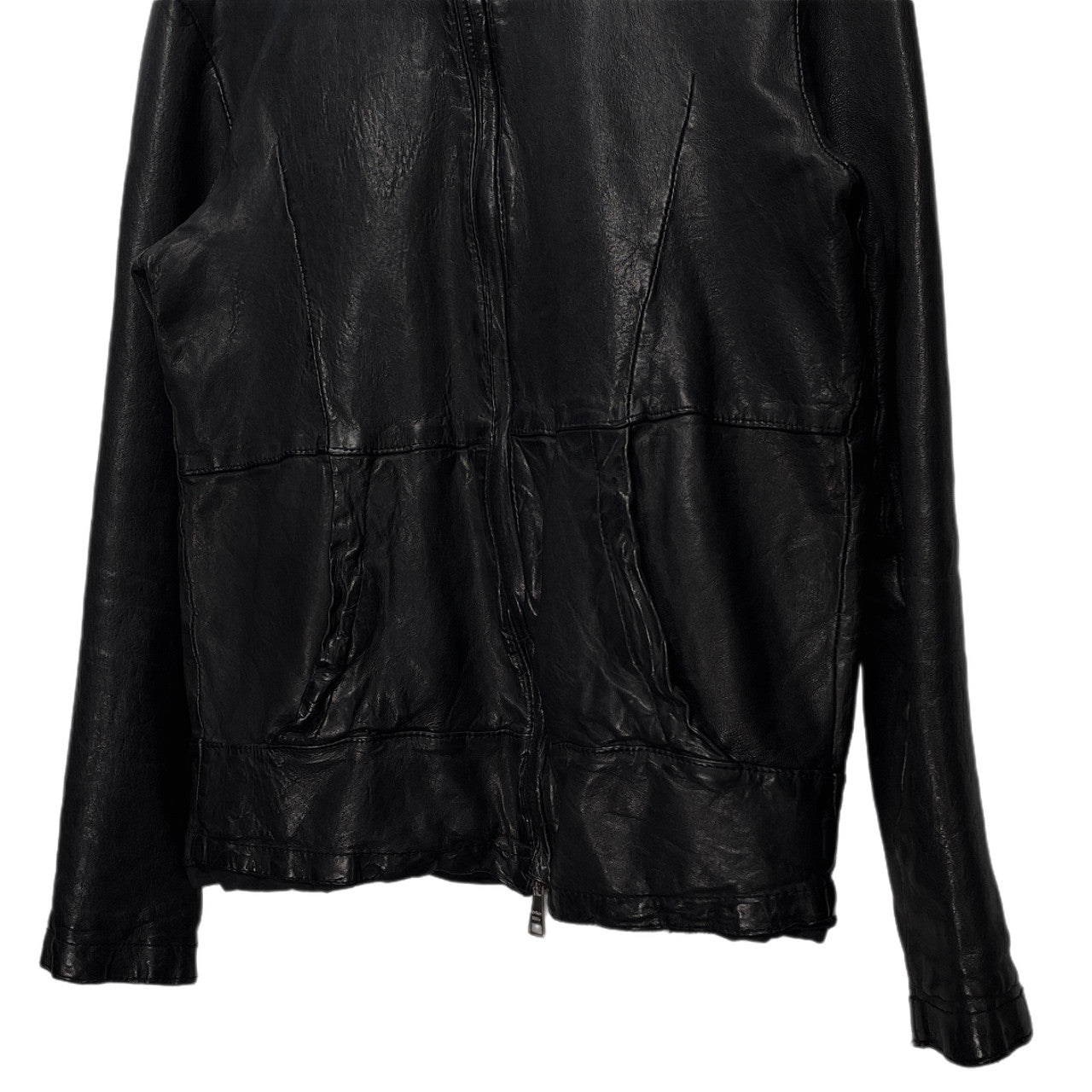 GIORGIO BRATO 17SS Lamb Leather Hooded Jacket Size 46