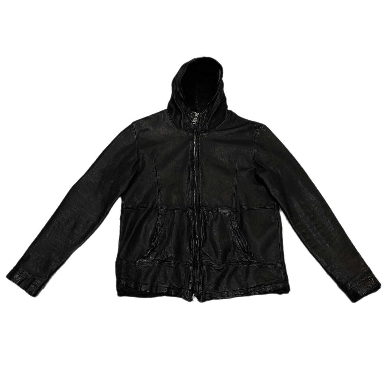 GIORGIO BRATO 17SS Lamb Leather Hooded Jacket Size 46