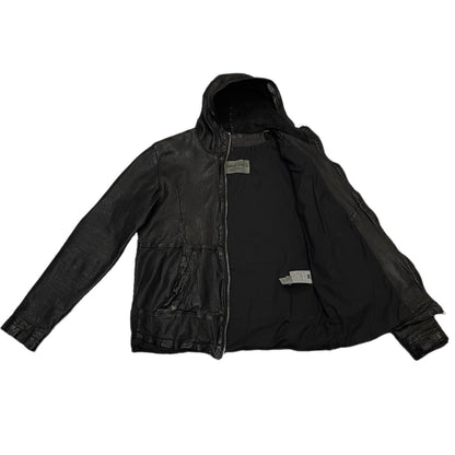 GIORGIO BRATO 17SS Lamb Leather Hooded Jacket Size 46