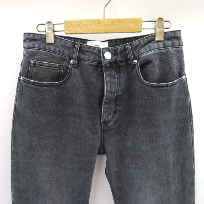 AMI PARIS Straight Black Denim Pants Size 28