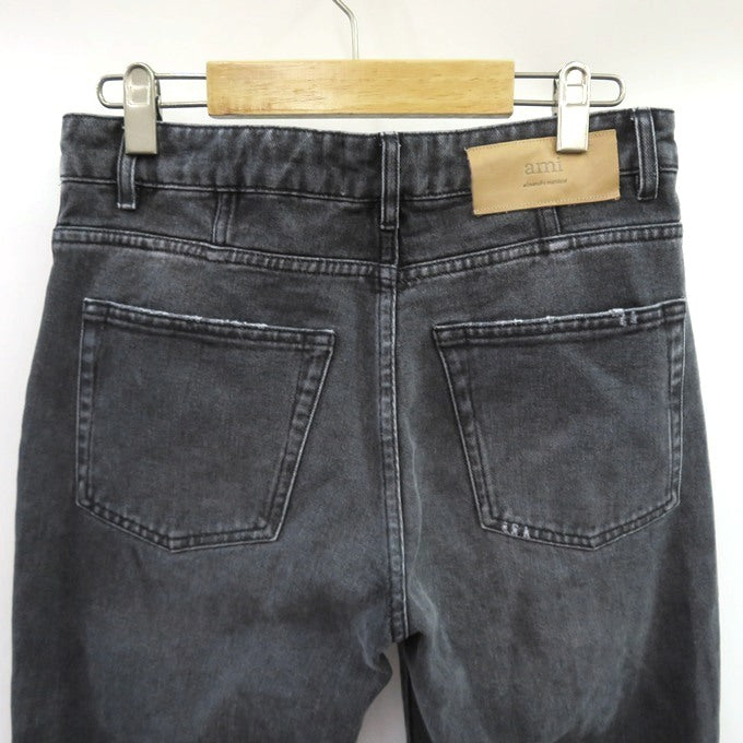 AMI PARIS Straight Black Denim Pants Size 28