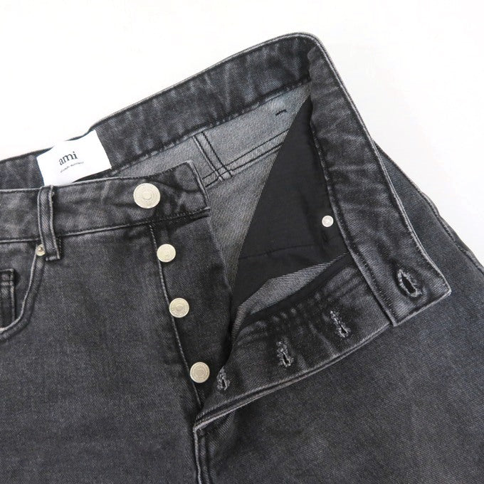AMI PARIS Straight Black Denim Pants Size 28