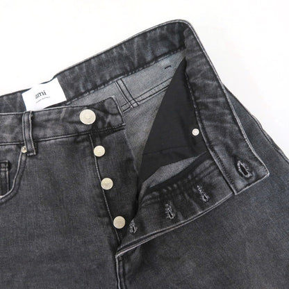 AMI PARIS Straight Black Denim Pants Size 28