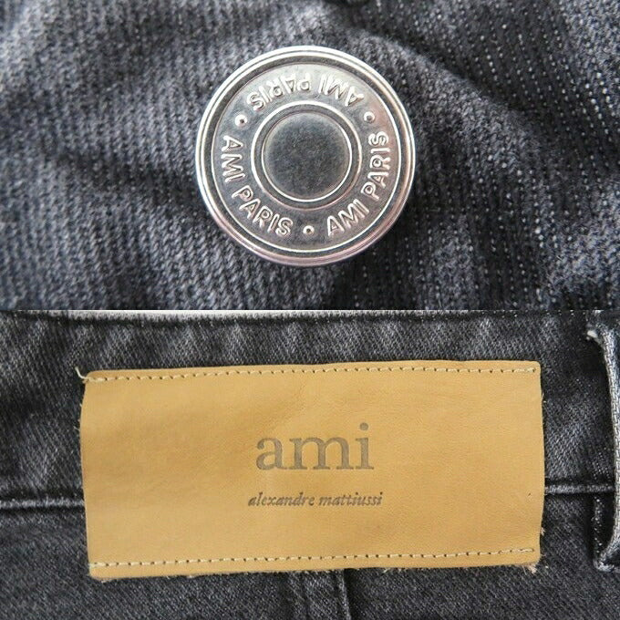 AMI PARIS Straight Black Denim Pants Size 28
