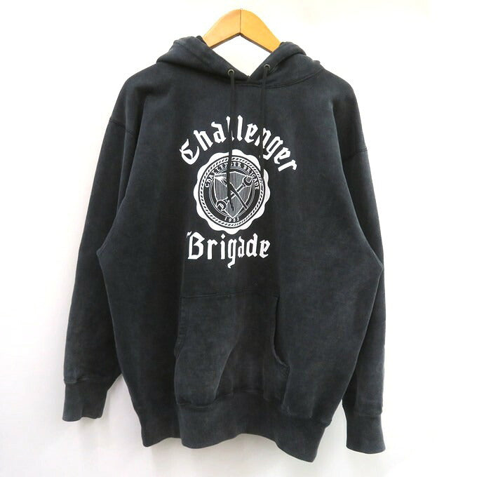 CHALLENGER College Pullover Hoodie Black Size M