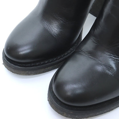 CHANEL Turn-lock Short Leather Boots Size 36