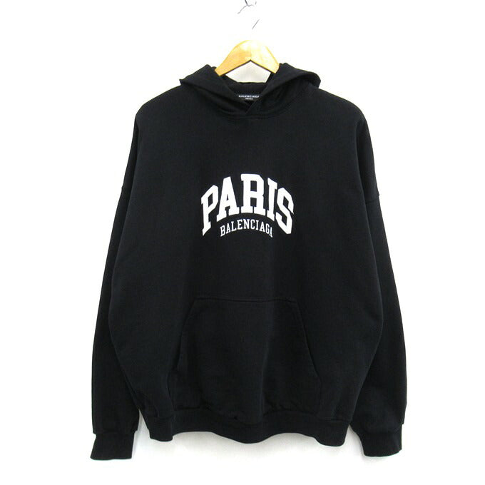 BALENCIAGA 22SS Cities Paris Logo Hoodie Black Size L