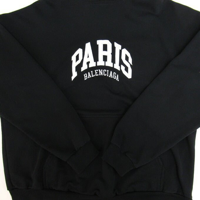 BALENCIAGA 22SS Cities Paris Logo Hoodie Black Size L