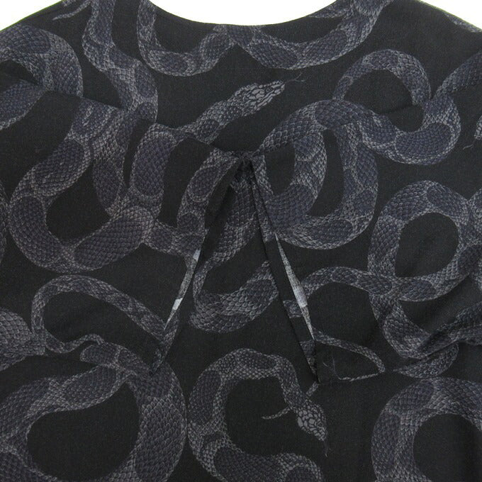 CALEE 24SS Snake Pattern Key Neck Sweatshirt Black Size L