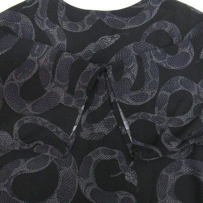 CALEE 24SS Snake Pattern Key Neck Sweatshirt Black Size L