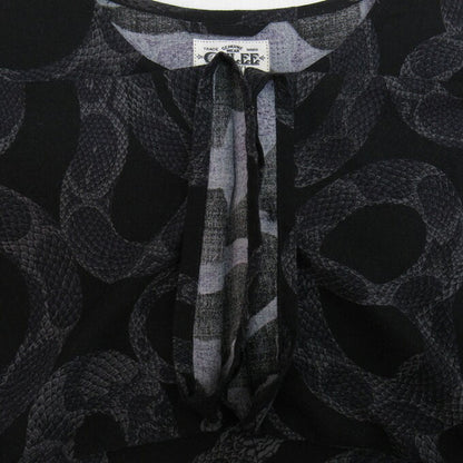 CALEE 24SS Snake Pattern Key Neck Sweatshirt Black Size L
