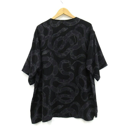 CALEE 24SS Snake Pattern Key Neck Sweatshirt Black Size L