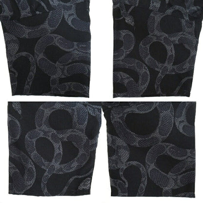 CALEE 24SS Snake Pattern Key Neck Sweatshirt Black Size L