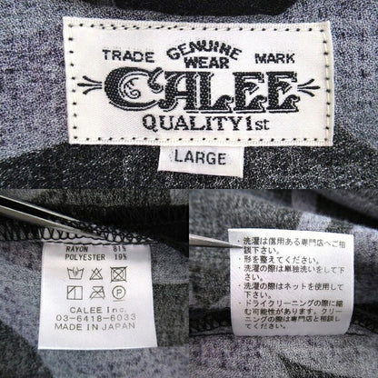 CALEE 24SS Snake Pattern Key Neck Sweatshirt Black Size L