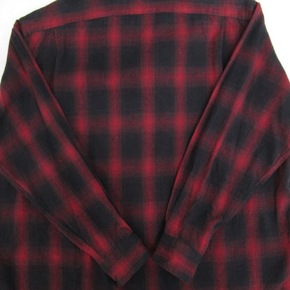 WAX Ombre Check Open Collar Shirt Red/Black Size M