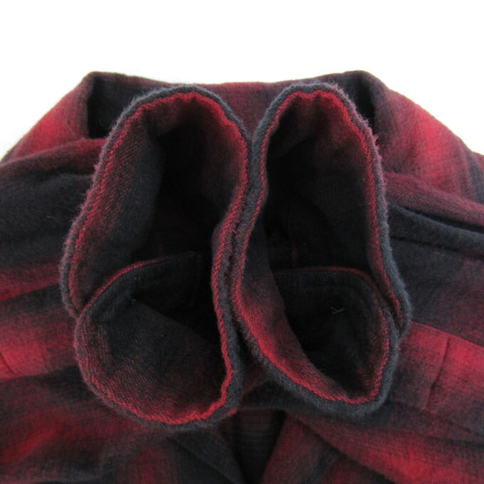 WAX Ombre Check Open Collar Shirt Red/Black Size M