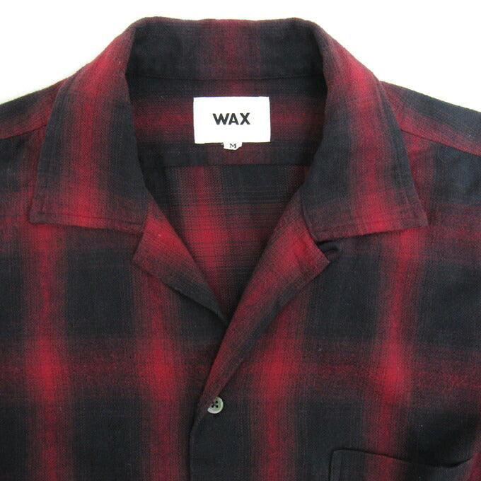 WAX Ombre Check Open Collar Shirt Red/Black Size M