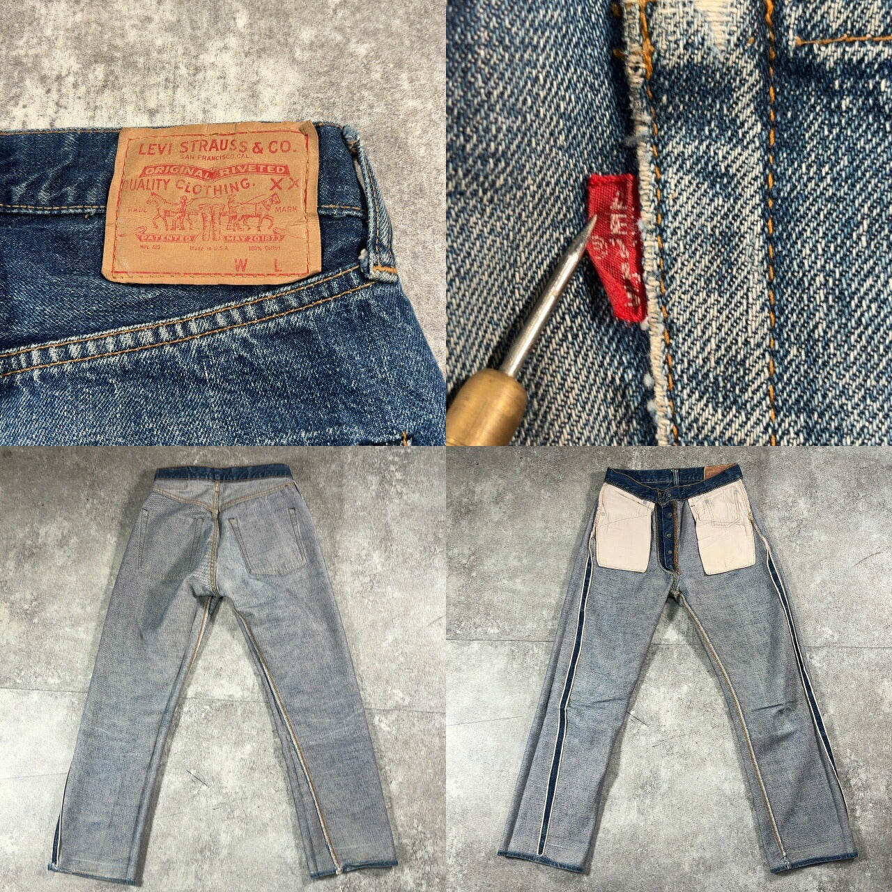 LEVI'S Vintage 60s Big-E 501 Denim Jeans Blue Size W28
