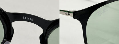 ERIKA METAL Ray-Ban RB3539 Black Tint Sunglasses Size 54