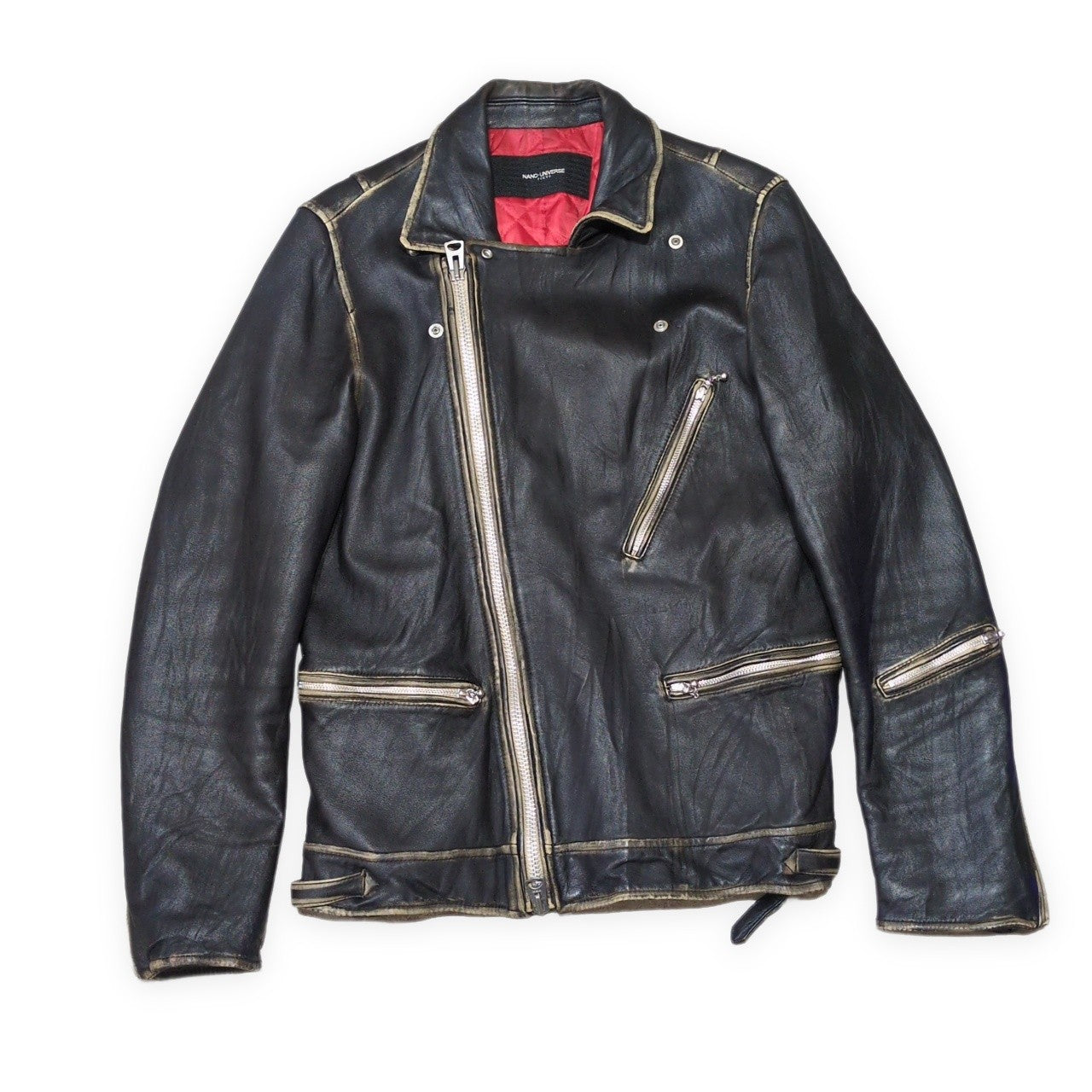 NANO universe Sheepskin Double Riders Jacket Size L