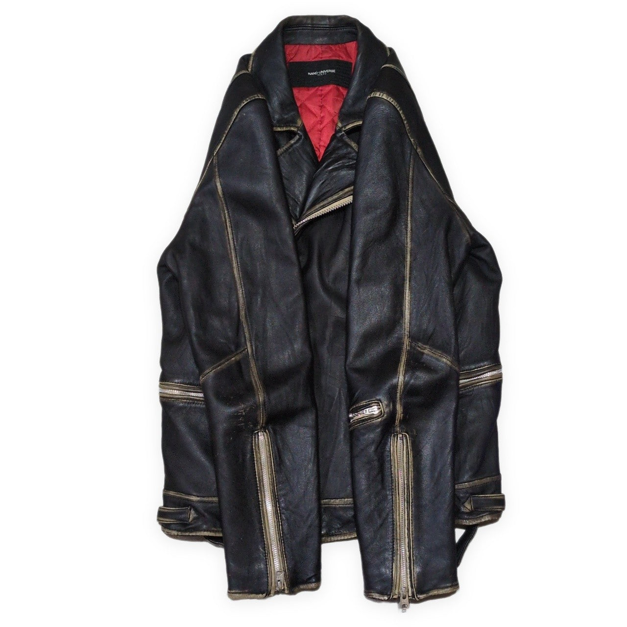 NANO universe Sheepskin Double Riders Jacket Size L