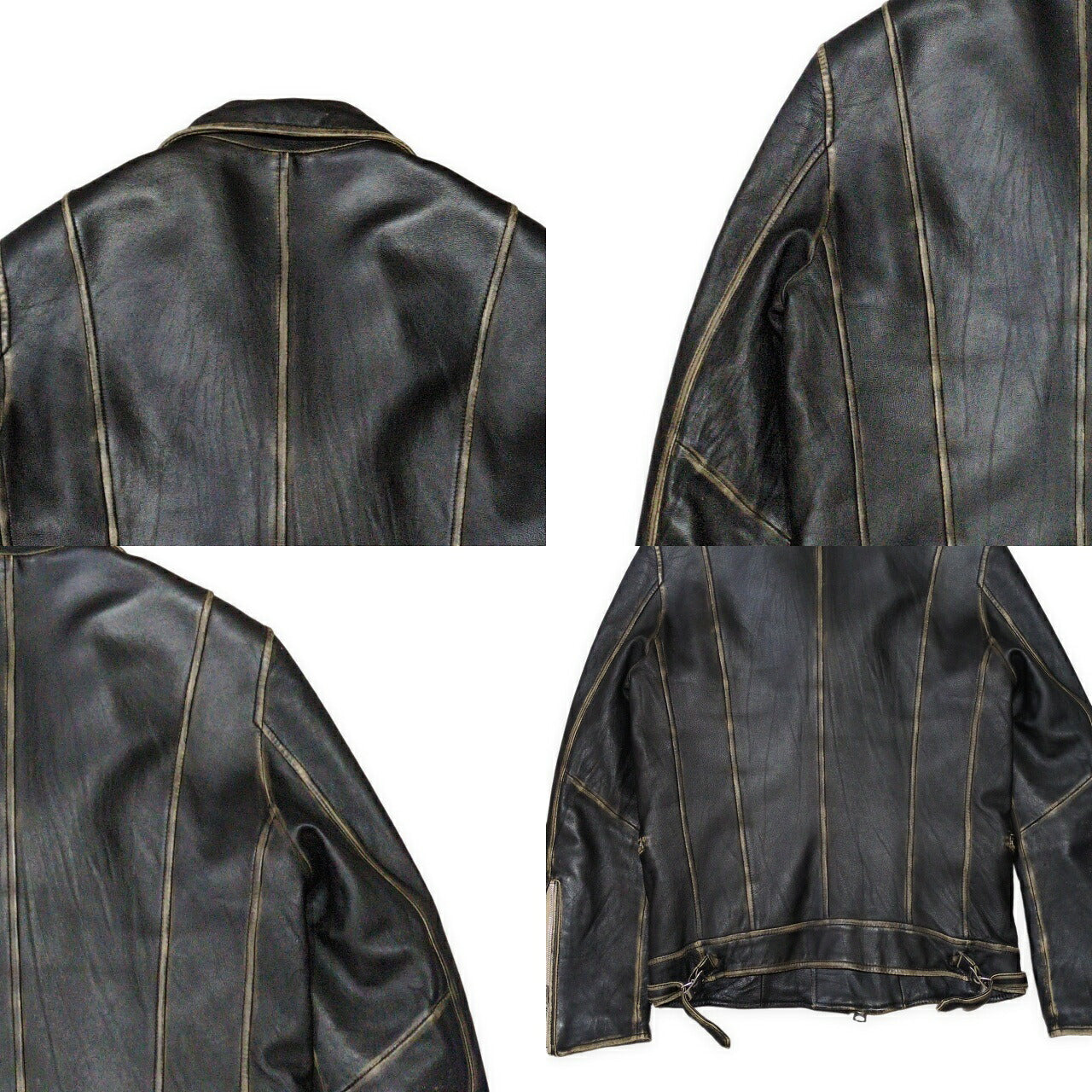 NANO universe Sheepskin Double Riders Jacket Size L